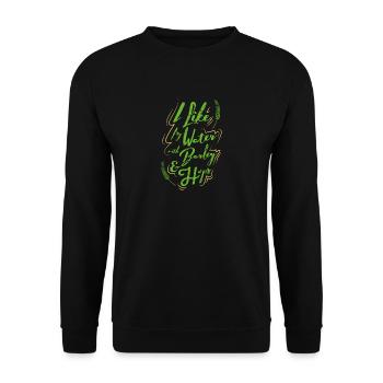 I Like My Water with Barley & Hops - Beer Love - Unisex Sweatshirt - black - Front - Alina (178cm) & Michal (187cm)
