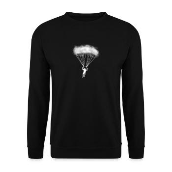 Fallschirmspringer T-Shirt Fallschirm Geschenk - Unisex Pullover - Schwarz - Vorne - Alina (178cm) & Michal (187cm)