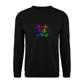 Rainbow Bikes - Road Bike Fixie Gift - Unisex Sweatshirt - black - Front - Alina (178cm) & Michal (187cm)