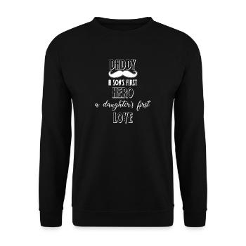 Papa - Fête des Pères - - héros Journée Hommes - Cadeau - Sweat-shirt Unisexe - noir - Devant - Alina (178cm) & Michal (187cm)