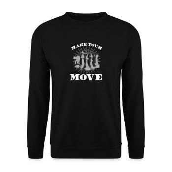 MAKE YOUR MOVE - Make your move - Chess - Unisex Sweatshirt - black - Front - Alina (178cm) & Michal (187cm)