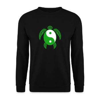 Yin Yang Schildkröte Lustiges chinesisches Tai Chi-Symbol cool - Unisex Pullover - Schwarz - Vorne - Alina (178cm) & Michal (187cm)
