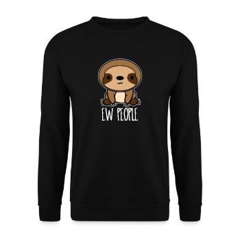 Ew Leute Nette Faultier Lustige Introvertierte Sarkastisch - Unisex Pullover - Schwarz - Vorne - Alina (178cm) & Michal (187cm)