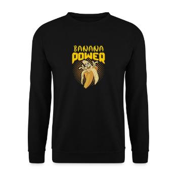 Banana Power blanc - Sweat-shirt Unisexe - noir - Devant - Alina (178cm) & Michal (187cm)
