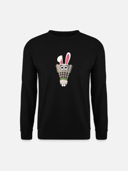Badminton Federball Osterhase Ostern Geschenk Hase - Unisex Pullover - Schwarz