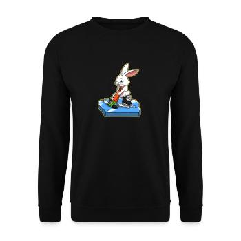 I love Hockey Ice Hockey Happy Easter Gift - Unisex Sweatshirt - black - Front - Alina (178cm) & Michal (187cm)