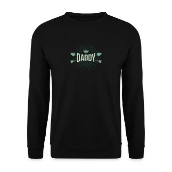 Daddy - father - dad - Unisex Sweatshirt - black - Front - Alina (178cm) & Michal (187cm)