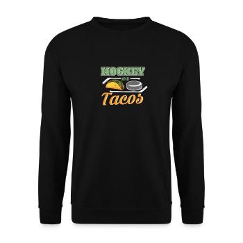 Eishockey und Tacos - Unisex Pullover - Schwarz - Vorne - Alina (178cm) & Michal (187cm)
