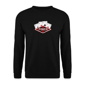 Poker - Ace - Casino - Poker Evening - 2xCaro - Unisex Sweatshirt - black - Front - Alina (178cm) & Michal (187cm)
