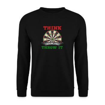 Fléchettes - Dartboard - Cadeau - Sweat-shirt Unisexe - noir - Devant - Alina (178cm) & Michal (187cm)