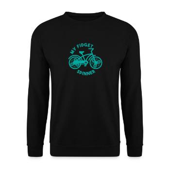 My Fidget Spinner Shirt - Bicycle Gift - Unisex Sweatshirt - black - Front - Alina (178cm) & Michal (187cm)
