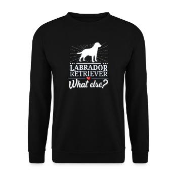 Labrador Retriever what else? - Unisex Pullover - Schwarz - Vorne - Alina (178cm) & Michal (187cm)
