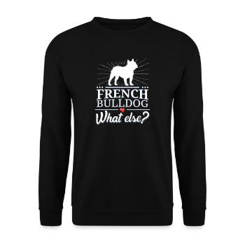 bouledogue français quoi d'autre? bouledogue français - Sweat-shirt Unisexe - noir - Devant - Alina (178cm) & Michal (187cm)