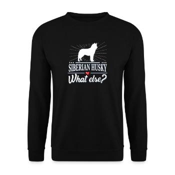 Siberian Husky what else? - Unisex Pullover - Schwarz - Vorne - Alina (178cm) & Michal (187cm)