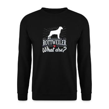 Rottweiler what else? - Unisex Pullover - Schwarz - Vorne - Alina (178cm) & Michal (187cm)