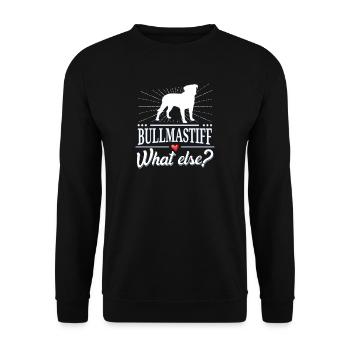 Bullmastiff what else? - Unisex Pullover - Schwarz - Vorne - Alina (178cm) & Michal (187cm)
