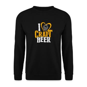 Love Craft Beer - Craft Beer Hops Gift - Unisex Sweatshirt - black - Front - Alina (178cm) & Michal (187cm)