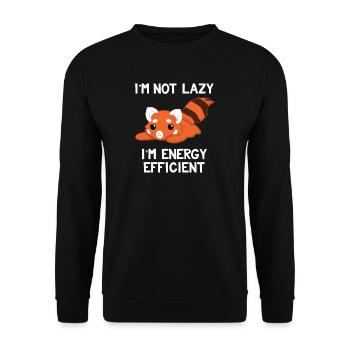 Red Panda - Energy Efficient - Environment - Lazy - Unisex Sweatshirt - black - Front - Alina (178cm) & Michal (187cm)