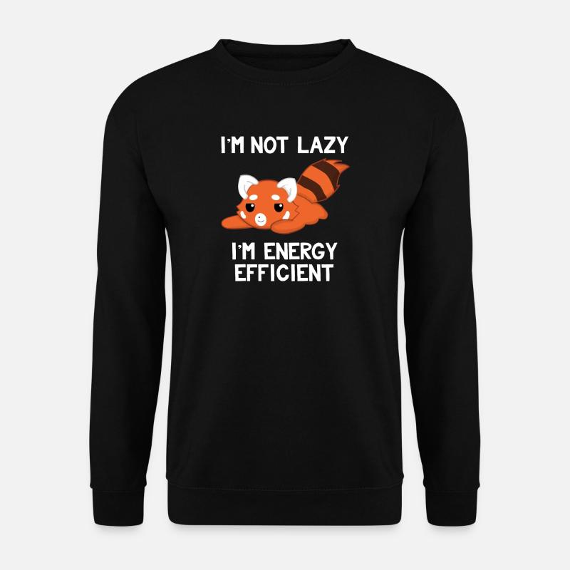 Roter Panda - Energiesparend - Umwelt - Faul - Unisex Pullover - Schwarz