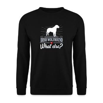 Irish Wolfhound quoi d'autre? Irish Wolfhound - Sweat-shirt Unisexe - noir - Devant - Alina (178cm) & Michal (187cm)
