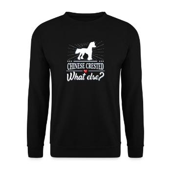 Chinese Crested Dog what else? Chinese Crested - Unisex Sweatshirt - black - Front - Alina (178cm) & Michal (187cm)