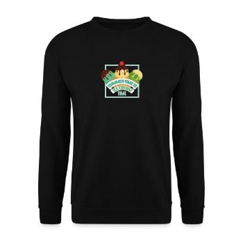 Party Geschenk Eiscreme Urlaub Sonne Strand Spruch - Unisex Pullover - Schwarz - Vorne - Alina (178cm) & Michal (187cm)