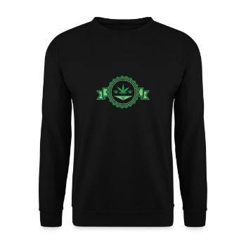 Marihuana Cannabis Gras Hanf Shirt Geschenk - Unisex Pullover - Schwarz - Vorne - Alina (178cm) & Michal (187cm)