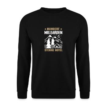 Berge Shirt · Berg · Wandern Camping Sterne Hotel - Unisex Pullover - Schwarz - Vorne - Alina (178cm) & Michal (187cm)
