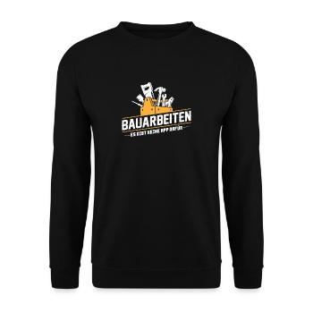Bauarbeiter · Baustelle · Bagger · Bauarbeiten - Unisex Pullover - Schwarz - Vorne - Alina (178cm) & Michal (187cm)