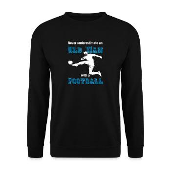Alter Fußballspieler T-Shirt Fußball Abschied - Unisex Pullover - Schwarz - Vorne - Alina (178cm) & Michal (187cm)