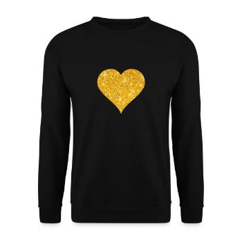 Golden heart love valentines day couple gift - Unisex Sweatshirt - black - Front - Alina (178cm) & Michal (187cm)