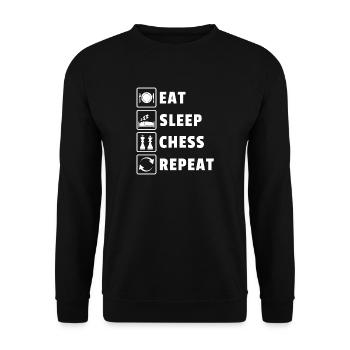 Pièce d'échecs cadeau chemise échecs joueur d'échecs - Sweat-shirt Unisexe - noir - Devant - Alina (178cm) & Michal (187cm)