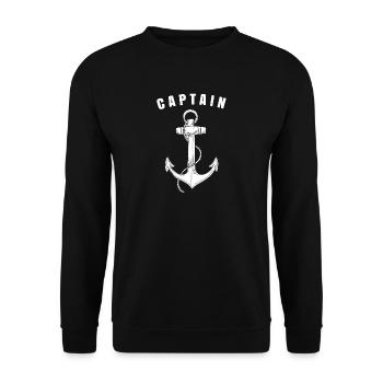 Captain Anchor Gift Ship Boat Captain - Unisex Sweatshirt - black - Front - Alina (178cm) & Michal (187cm)