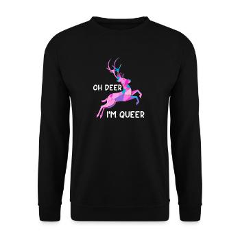 LGBT Lesbiennes Gay Bisexuelles Transgenres Deer Deer - Sweat-shirt Unisexe - noir - Devant - Alina (178cm) & Michal (187cm)
