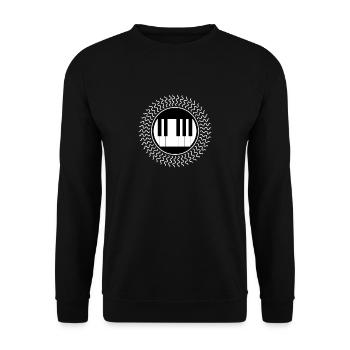 Ich liebe mein Keyboard Piano Tasten Klavier - Unisex Pullover - Schwarz - Vorne - Alina (178cm) & Michal (187cm)