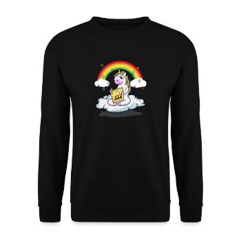 Apprenant Dabbing Licorne Dab Danse Licorne Dab - Sweat-shirt Unisexe - noir - Devant - Alina (178cm) & Michal (187cm)