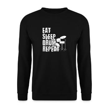 Geschenk Schlagzeuger Drummer Schlagzeugspieler - Unisex Pullover - Schwarz - Vorne - Alina (178cm) & Michal (187cm)