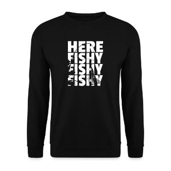 Fishing fisherman angling fishing sport gift - Unisex Sweatshirt - black - Front - Alina (178cm) & Michal (187cm)