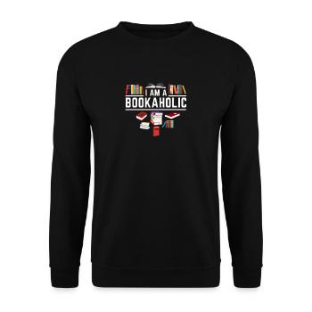 Bücherwurm Leseratte Buch Fan Shirt Geschenk Funny - Unisex Pullover - Schwarz - Vorne - Alina (178cm) & Michal (187cm)