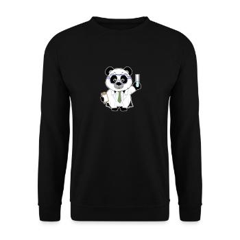 Panda comic scientist chimie biologie - Sweat-shirt Unisexe - noir - Devant - Alina (178cm) & Michal (187cm)
