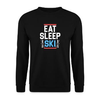 Eat Sleep Ski t-shirt - Unisex Sweatshirt - black - Front - Alina (178cm) & Michal (187cm)