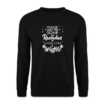 Ramadan T-Shirt - Looks like a waffle - Unisex Sweatshirt - black - Front - Alina (178cm) & Michal (187cm)