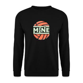 funny love mine volleyball - Unisex Sweatshirt - black - Front - Alina (178cm) & Michal (187cm)