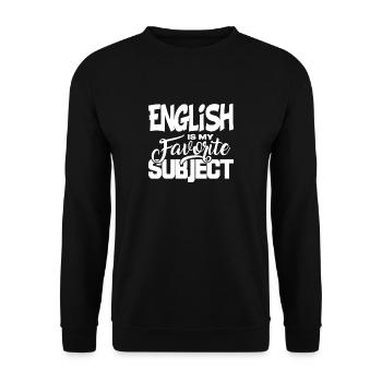 School Subject School Gift Student Subject English - Unisex Sweatshirt - black - Front - Alina (178cm) & Michal (187cm)
