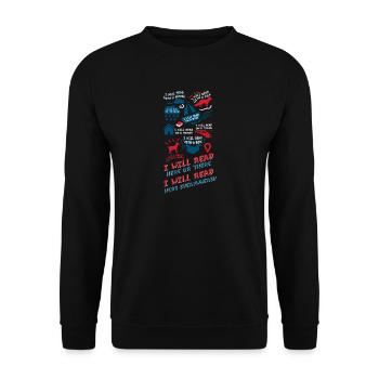 Cadeaux pour les amoureux du livre Chemise Drôle homme femme - Sweat-shirt Unisexe - noir - Devant - Alina (178cm) & Michal (187cm)