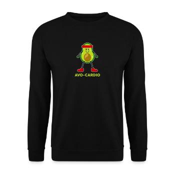 Avo Cardio Training Funny graphics - Unisex Sweatshirt - black - Front - Alina (178cm) & Michal (187cm)
