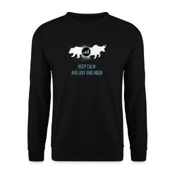 Buy and Hold Stock Market Stock Trading Stock - Unisex Sweatshirt - black - Front - Alina (178cm) & Michal (187cm)