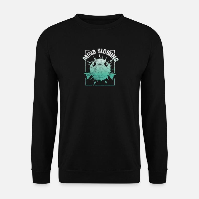 Kugelfisch Spruch Geschenk Angler Zoo Wortspiel - Unisex Pullover - Schwarz