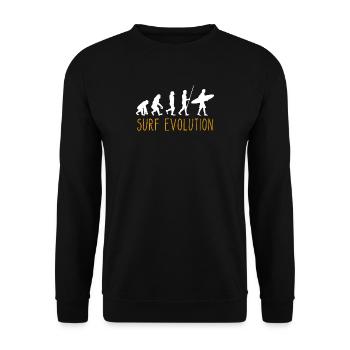 Evolution of Man Surfing - Unisex Sweatshirt - black - Front - Alina (178cm) & Michal (187cm)