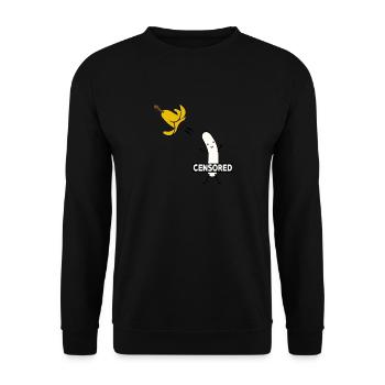 STRIPTEASE BANANA DRÔLE COMIQUE - Sweat-shirt Unisexe - noir - Devant - Alina (178cm) & Michal (187cm)